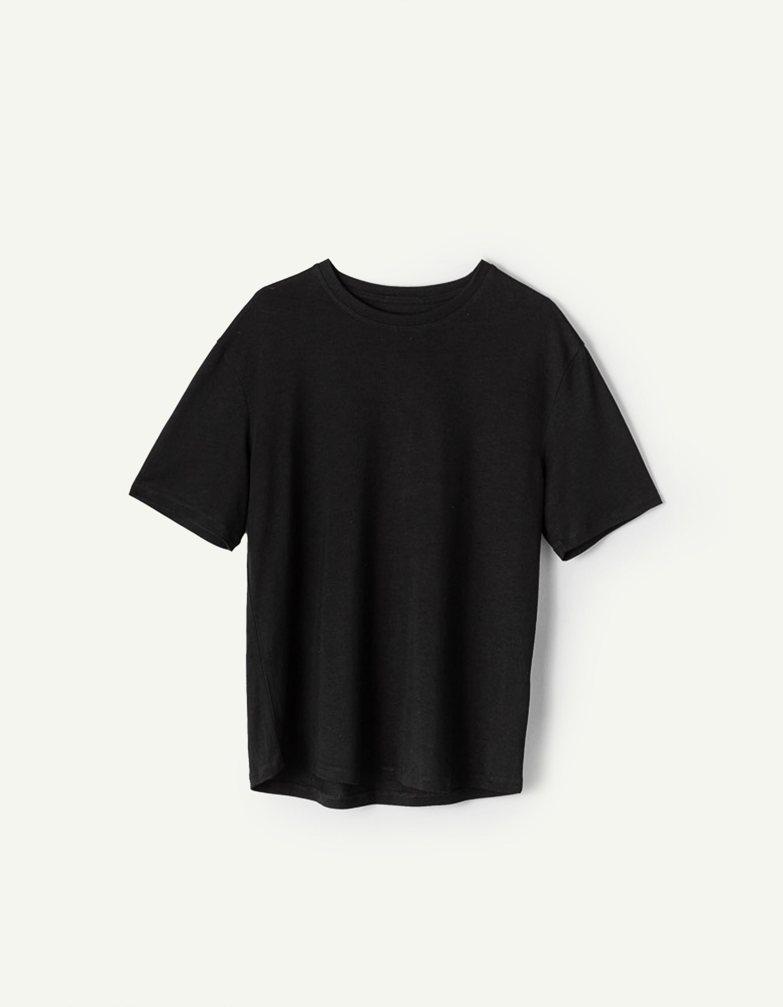 AWAN Flow T-Shirt in Warm Black displayed against a white background.