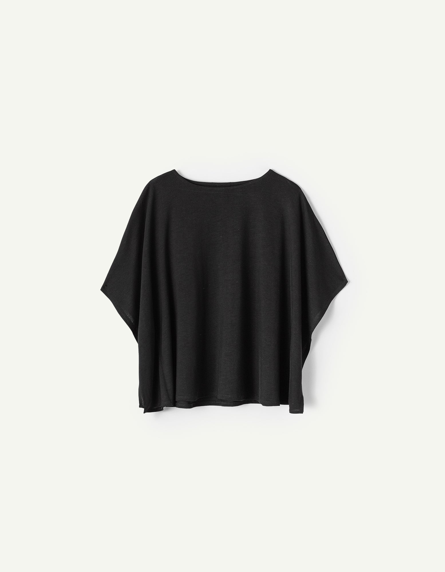 AWAN Kaftan Top in warm black displayed against a plain white background.